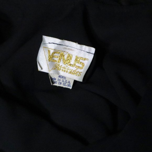 Venus Attitudes 80s/90s Vintage Union Label Women's Mini Black Dress Size 8 - Picture 4 of 5